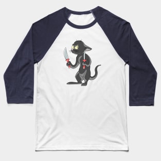 Knife Cat Baseball T-Shirt